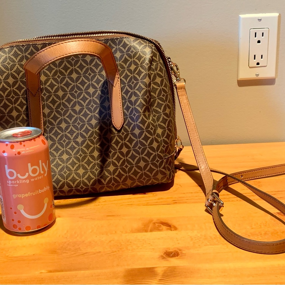 Brown Patterned Crossbody Fossil Bag NEW